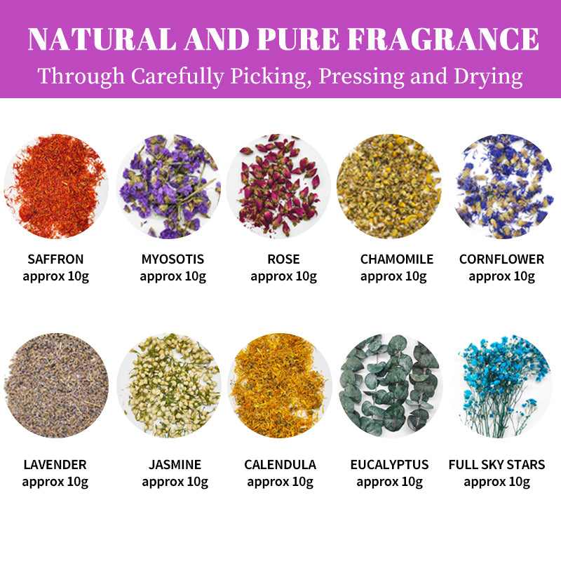 Dried Flowers for Soap,100% Natural Dried Flowers for Soap Making,Candle Making,DIY Lip Gloss (10)