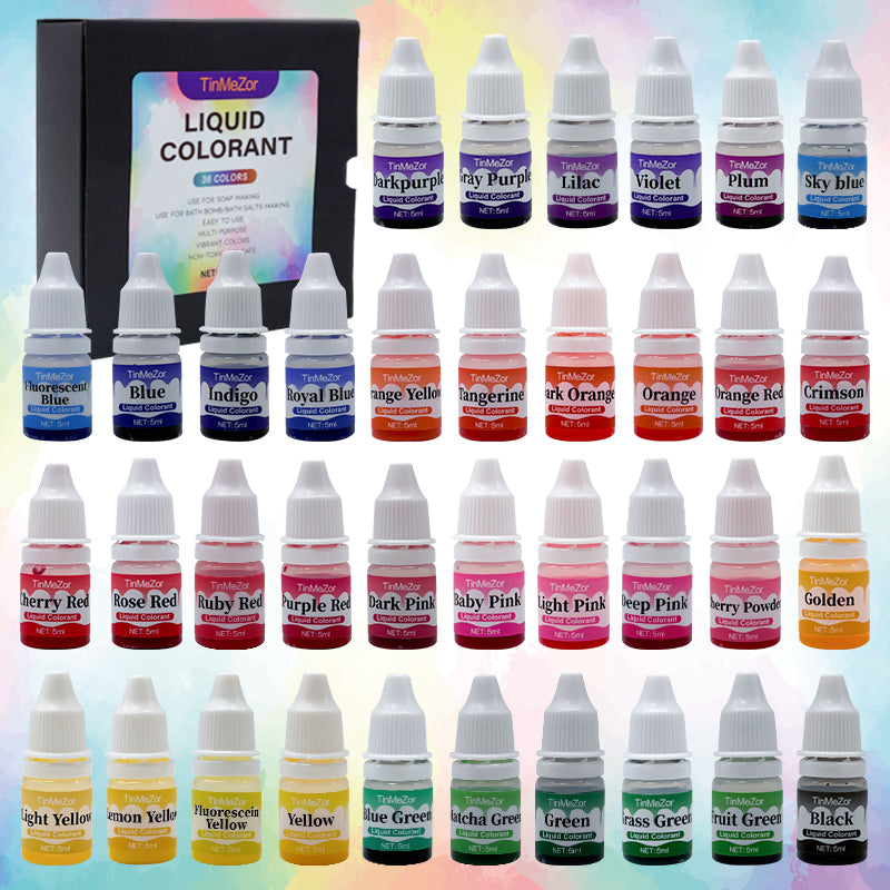 Soap Paint Set 36 Colours Food Colouring - 5ml/Bottle Liquid Soap, Food Grade Soap Paints for DIY Bath Bombs for Soap Making Supplies