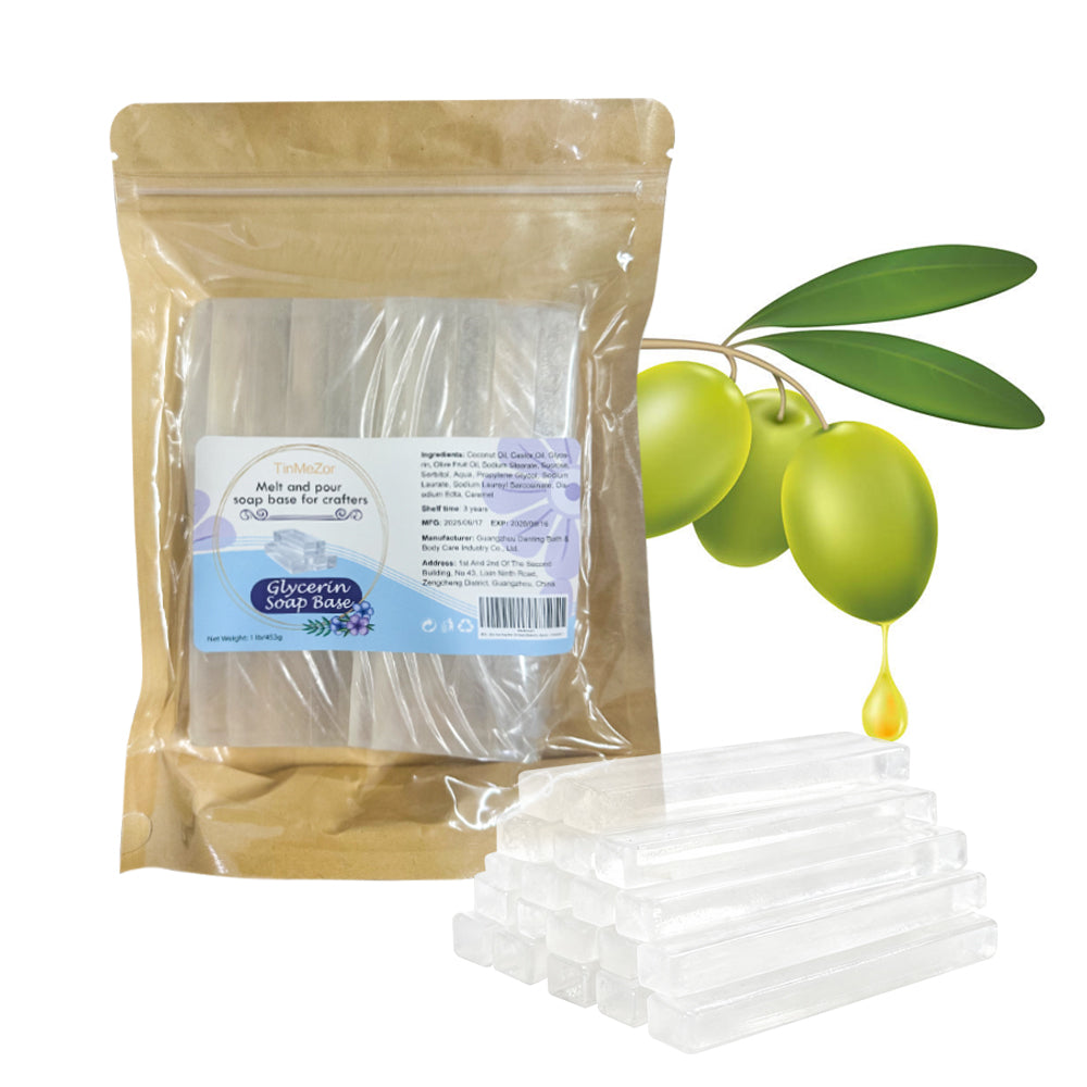 Glycerin Soap Base Natural Melt and Pour Clear for Crafting and Soap Making Easy to Cut - 1LB