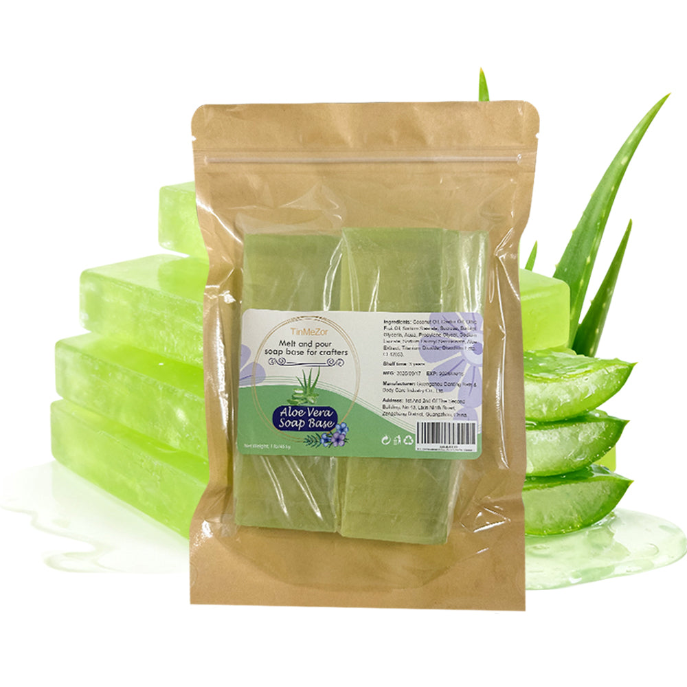 Aloe Vera Soap Base Bar - 16 Ounce, Soap Making Supplies, DIY Handmade Soap Base Natural, Organic Melt and Pour Soap Base for Soap Making