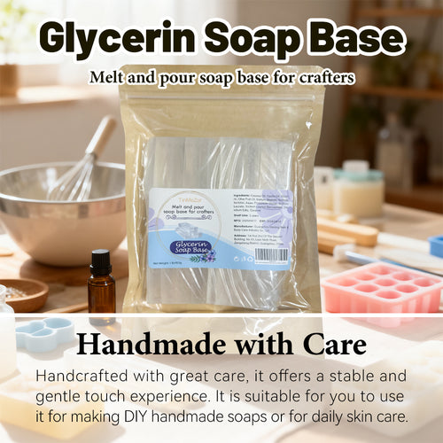 Glycerin Soap Base Natural Melt and Pour Clear for Crafting and Soap Making Easy to Cut - 1LB