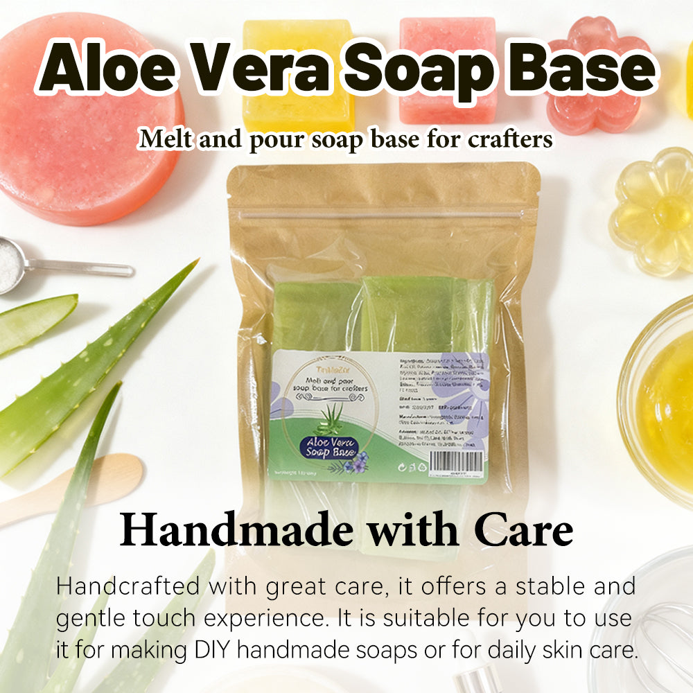 Aloe Vera Soap Base Bar - 16 Ounce, Soap Making Supplies, DIY Handmade Soap Base Natural, Organic Melt and Pour Soap Base for Soap Making