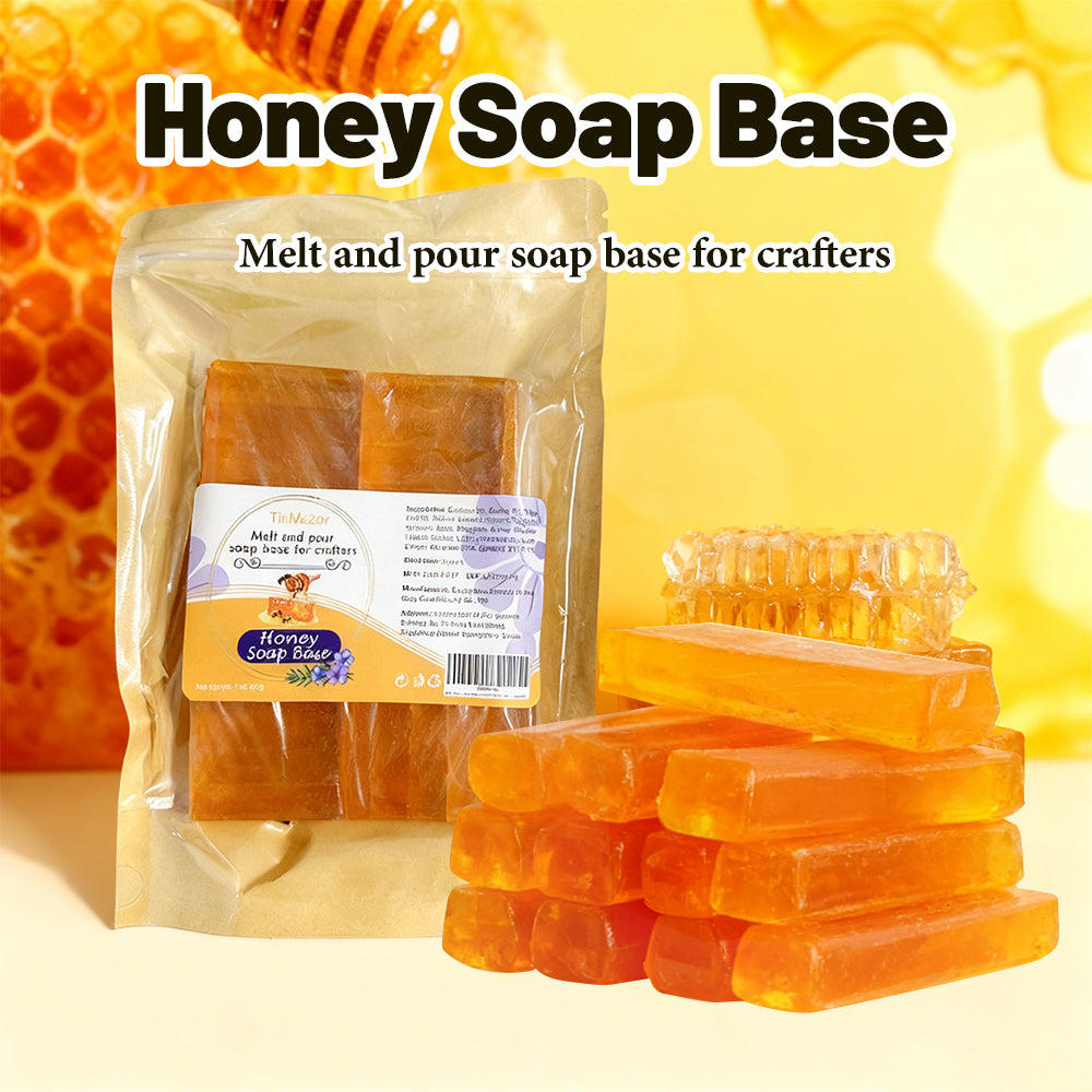 Honey Soap Base Bar - 16 Ounce - Vegan, Soap Making Supplies,DIY Handmade Soap Base Natural,Organic Melt and Pour Soap Base for Soap Making