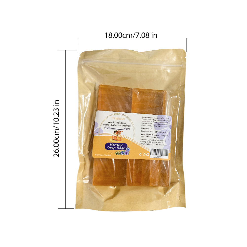 Honey Soap Base Bar - 16 Ounce - Vegan, Soap Making Supplies,DIY Handmade Soap Base Natural,Organic Melt and Pour Soap Base for Soap Making