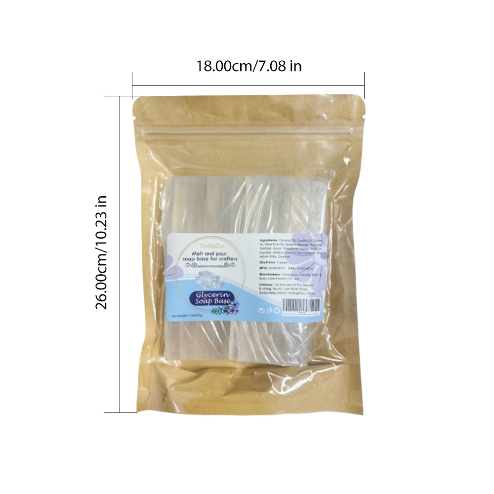 Glycerin Soap Base Natural Melt and Pour Clear for Crafting and Soap Making Easy to Cut - 1LB