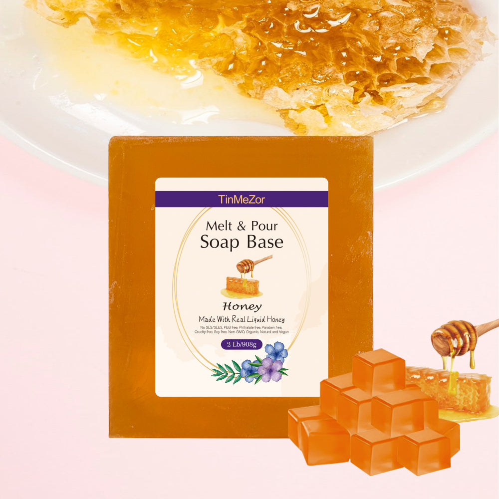 Honey Shea Butter Soap Base Gift Set Vegan,Making Supplies,DIY Handmade Soap Base Natural,Organic,Easy to Cut - 2 lbs
