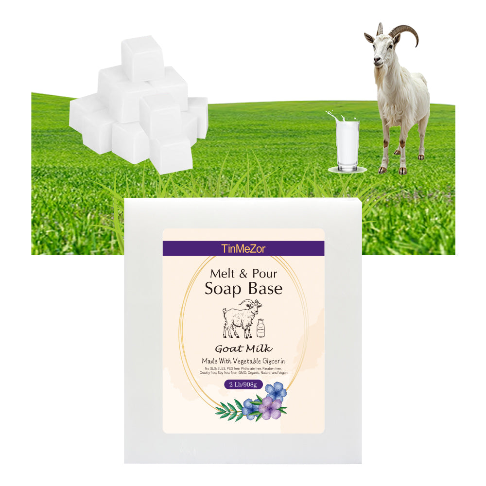 Goats Milk Soap Base Melt and Pour Glycerin Soap Base for Crafting and Making Easy to Cut - 2 Pound