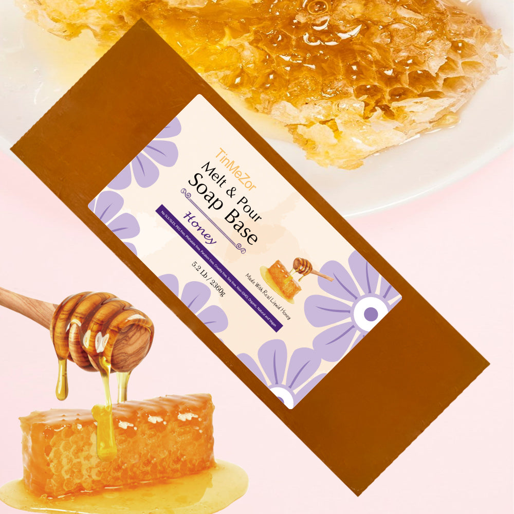 5.2 lbs Honey Soap Base Clear, DIY Handmade Vegan, Cruelty Free, Easy to Cut - Moisturizing Melt and Pour for Soap Making