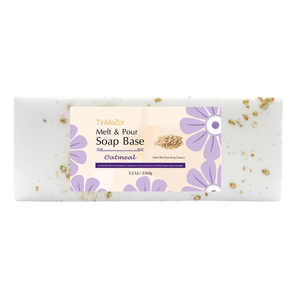 5.2LB Oatmeal soap base, DIY Handmade with Oatmeal Milk Melt and Pour Soap for Crafting and Making, Vegan, Easy to Cut
